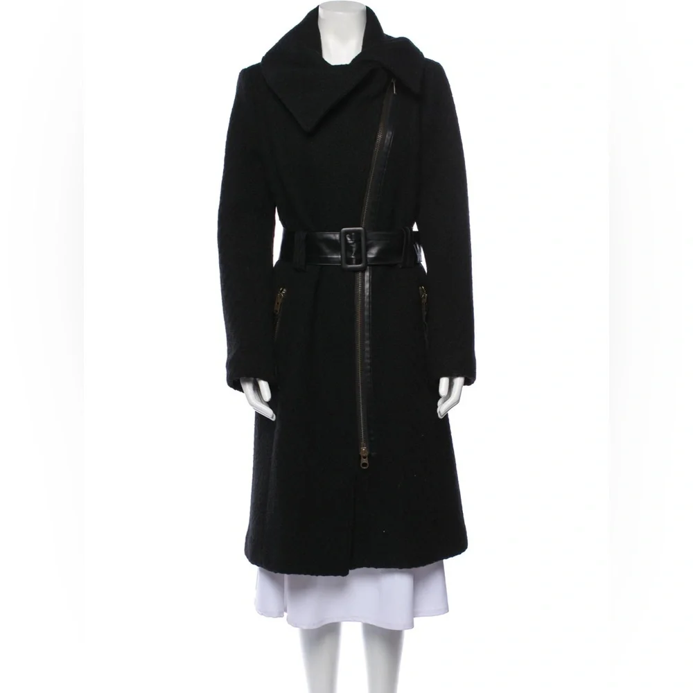 Mackage Black Trench Coat with Belt - Picture 10 of 13